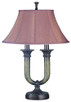 Meyda Tiffany - 66032 - Two Light Table Lamp - Cypress - Mahogany Bronze/Medici Brown & Seagrass