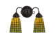 Meyda Tiffany - 74056 - Two Light Wall Sconce - Geometric - Mahogany Bronze