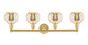 Edison Four Light Bath Vanity (616-4W-SG-G128-6)