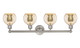 Edison Four Light Bath Vanity (616-4W-SN-G128-6)