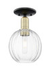 Innovations - 716-1C-BAB-G458-7CL - One Light Semi-Flush Mount - Arcadia - Black Antique Brass