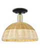 Innovations - 716-1C-BAB-NBD2-12-NAT - One Light Semi-Flush Mount - Arcadia - Black Antique Brass