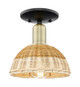 Innovations - 716-1C-BAB-NBD2-75-NAT - One Light Semi-Flush Mount - Arcadia - Black Antique Brass
