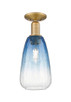 Innovations - 716-1C-BB-G480-6SB - One Light Semi-Flush Mount - Arcadia - Brushed Brass