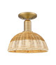 Innovations - 716-1C-BB-NBD2-9-NAT - One Light Semi-Flush Mount - Arcadia - Brushed Brass