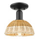 Innovations - 716-1C-BK-NBD2-75-NAT - One Light Semi-Flush Mount - Arcadia - Matte Black