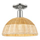 Innovations - 716-1C-PN-NBD2-12-NAT - One Light Semi-Flush Mount - Arcadia - Polished Nickel