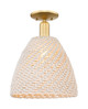 Innovations - 716-1C-SG-NBD-12-NAT - One Light Semi-Flush Mount - Arcadia - Satin Gold