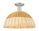 Innovations - 716-1C-SN-NBD2-16-NAT - One Light Semi-Flush Mount - Arcadia - Brushed Satin Nickel