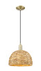 Innovations - 716-1P-AB-NBD-12-NAT - One Light Mini Pendant - Arcadia - Antique Brass