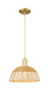 Innovations - 716-1P-SG-NBD2-12-NAT - One Light Mini Pendant - Arcadia - Satin Gold