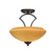 Toltec Lighting - 563-DG-683 - Two Light Semi-Flush Mount - Zilo - Dark Granite