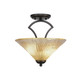 Toltec Lighting - 563-DG-700 - Two Light Semi-Flush Mount - Zilo - Dark Granite
