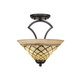 Toltec Lighting - 563-DG-7182 - Two Light Semi-Flush Mount - Zilo - Dark Granite
