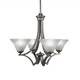 Toltec Lighting - 564-GP-751 - Four Light Chandelier - Zilo - Graphite