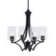 Toltec Lighting - 564-MB-300 - Four Light Chandelier - Zilo - Matte Black