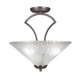 Toltec Lighting - 565-GP-711 - Three Light Semi-Flush Mount - Zilo - Graphite
