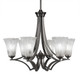 Toltec Lighting - 566-GP-729 - Six Light Chandelier - Zilo - Graphite