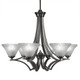 Toltec Lighting - 566-GP-751 - Six Light Chandelier - Zilo - Graphite