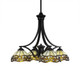 Toltec Lighting - 568-MB-9975 - Four Light Chandelier - Zilo - Matte Black