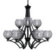 Toltec Lighting - 569-MB-5112 - Nine Light Chandelier - Zilo - Matte Black