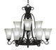 Toltec Lighting - 869-DG-721 - Nine Light Chandelier - Eleganté - Dark Granite