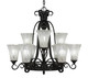 Toltec Lighting - 869-DG-729 - Nine Light Chandelier - Eleganté - Dark Granite