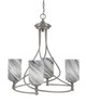 Toltec Lighting - 904-BN-3009 - Four Light Chandelier - Capri - Brushed Nickel