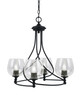 Toltec Lighting - 904-MB-4810 - Four Light Chandelier - Capri - Matte Black