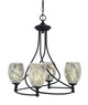 Toltec Lighting - 904-MB-5054 - Four Light Chandelier - Capri - Matte Black