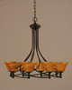 Toltec Lighting - 908-DG-454 - Eight Light Chandelier - Capri - Dark Granite