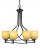 Toltec Lighting - 908-DG-625 - Eight Light Chandelier - Capri - Dark Granite