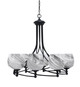 Toltec Lighting - 908-MB-4819 - Eight Light Chandelier - Capri - Matte Black