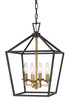 Trans Globe Imports - 10264 BK/AG - Four Light Pendant - Black/Antique Gold