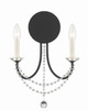 Crystorama - DEL-90802-MK - Two Light Wall Sconce - Delilah - Matte Black