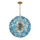 Crystorama - ESM-4006-AG-BL - Nine Light Pendant - Esme - Aged Brass