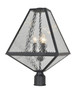 Crystorama - GLA-9709-WT-BC - Three Light Outdoor Post Mount - Glacier - Black Charcoal