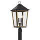 Crystorama - HAW-609-MK-TG - Four Light Outdoor Post Mount - Hawkins - Matte Black + Textured Gold