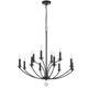Mila 12 Light Chandelier (MIL-8012-BK)
