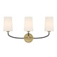 Crystorama - NIL-70013-BF-MG - Three Light Bath - Niles - Black Forged + Modern Gold