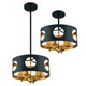 Odelle Four Light Pendant (ODE-700-BK-GA)