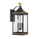 Crystorama - SIM-803-MK-TG - Three Light Outdoor Wall Sconce - Simpson - Matte Black + Textured Gold