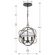 Solaris Three Light Outdoor Chandelier (SOL-9325-EB)