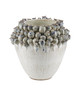 Currey and Company - 1200-0965 - Vase - Poppy Pod Crown Collection - Ivory / Reactive Blue & Purple