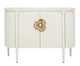 Currey and Company - 3000-0201 - Demi-Lune - Briallen Collection - Cerused White/Brass
