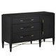 Currey and Company - 3000-0250 - Chest - Verona Collection - Black Lacquered Linen/Champagne