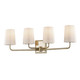 Troy Lighting - B7694-WSL/PN - Four Light Bath and Vanity - Simone - Warm Silver Leaf