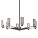 Troy Lighting - F7118-SFB/SN - Eight Light Chandelier - Socialite - Soft Off Black/Satin Nickel