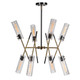 Uttermost - 21538 - Eight Light Linear Pendant - Telesto - Textured Black With Antique Brass