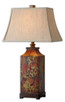 Uttermost - 27678 - One Light Table Lamp - Colorful Flowers - Burnished Walnuted